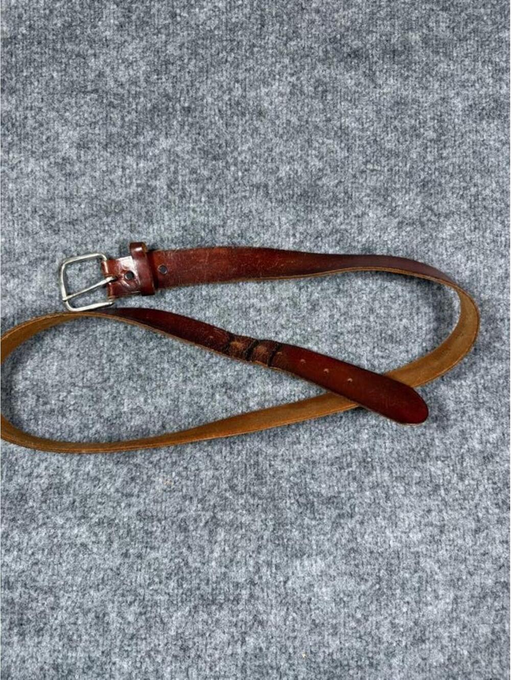 Vintage Brown Leather Belt Made in USA Size 44